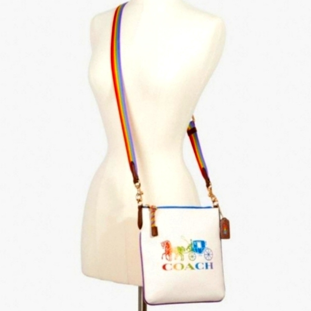 COACH BAG #2505 RAINBOW XBODY SHOULDER HORSE CARRIAGE LEATHER JES SLIM NWT‎ - Picture 3 of 15